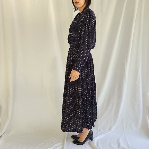 90s Laura Ashley Blue Skirt and Blouse Set - Picture 2 of 5